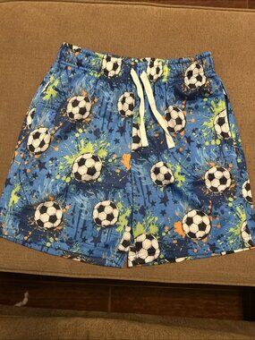 Boys youth Soccer Long Shorts summer trunks size 12Y shorts with tie Elastic